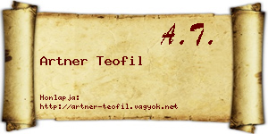 Artner Teofil névjegykártya